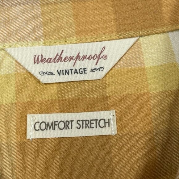 Weatherproof Vintage Womens Yellow Plaid Button-Up Shirt Size M d0500 - Picture 3 of 9